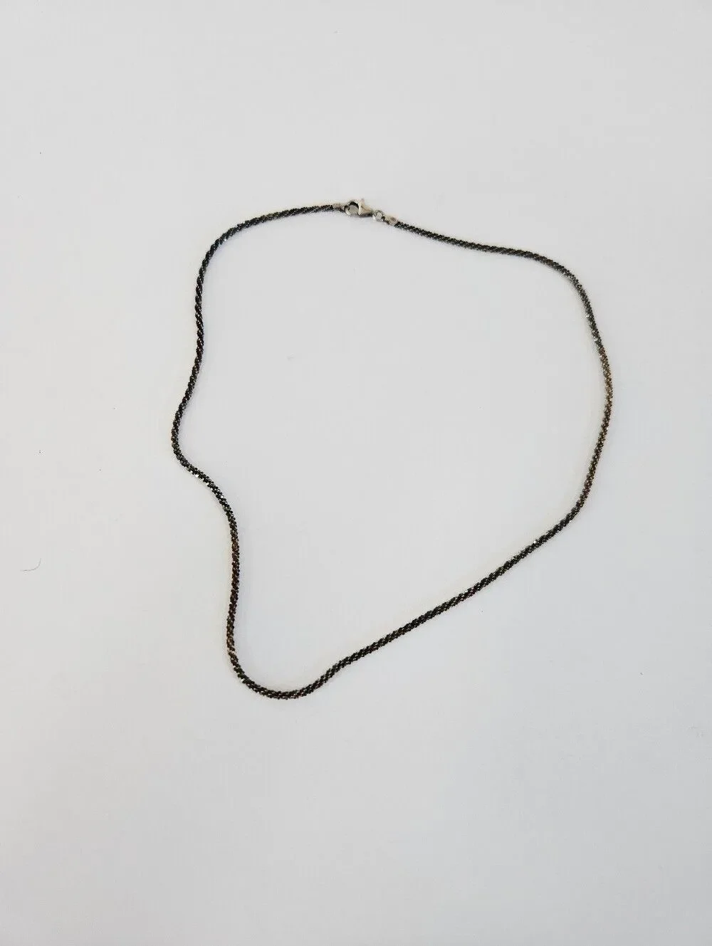 Vintage Milor Italy Sterling Silver 925 Twisted Linked Rope Chain Necklace 18